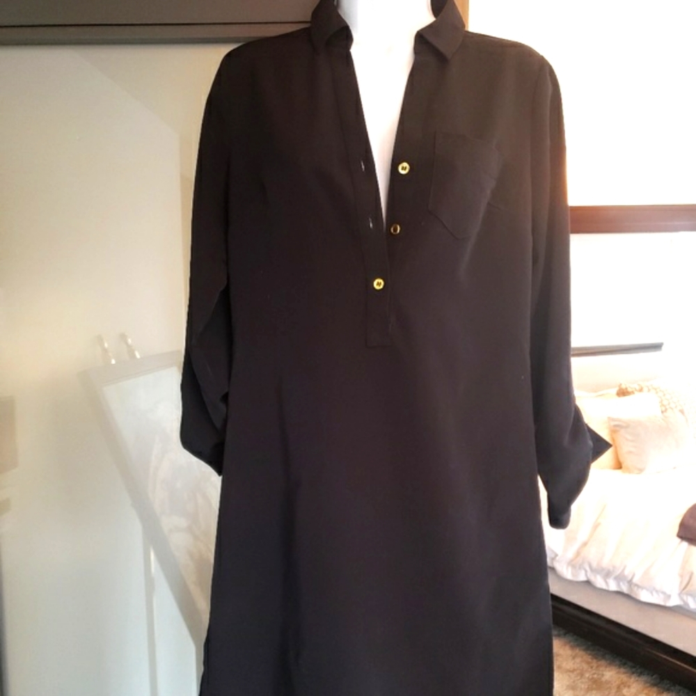 Black shirt dress